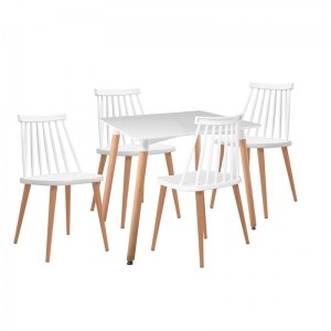 woo-124321 LAVIDA-ART ΤΡΑΠΕΖΑΡΙΑ: ΤΡΑΠΕΖΙ 80X80 ΟΞΙΑ/MDF + 4 ΚΑΡΕΚΛΕΣ ΜΕΤΑΛΛΟ ΒΑΦΗ ΦΥΣΙΚΟ PP ΑΣΠΡΟ