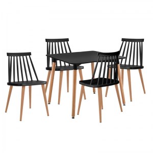 woo-124322 LAVIDA-ART ΤΡΑΠΕΖΑΡΙΑ: ΤΡΑΠΕΖΙ 80X80 ΟΞΙΑ/MDF + 4 ΚΑΡΕΚΛΕΣ ΜΕΤΑΛΛΟ ΒΑΦΗ ΦΥΣΙΚΟ PP ΜΑΥΡΟ
