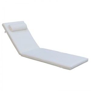 woo-124342 SUNLOUNGER ΜΑΞΙΛΑΡΙ ΞΑΠΛΩΣΤΡΑΣ ΜΕ ΠΡΟΣΚΕΦΑΛΟ,  ΥΦΑΣΜΑ ΕΚΡΟΥ, FOAM+POLYESTER ΦΕΡΜΟΥΑΡ-VELCRO