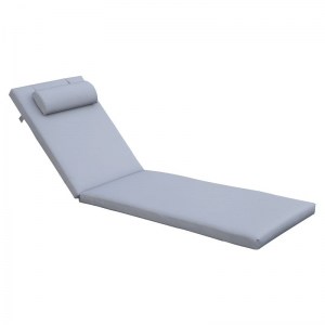 woo-124345 SUNLOUNGER ΜΑΞΙΛΑΡΙ ΞΑΠΛΩΣΤΡΑΣ ΜΕ ΠΡΟΣΚΕΦΑΛΟ,  ΥΦΑΣΜΑ ΓΚΡΙ, FOAM+POLYESTER ΦΕΡΜΟΥΑΡ-VELCRO