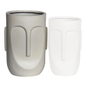 woo-124632 FLOWER POT-TOTEM Φ40X57CM, CEMENT ΑΠΟΧΡΩΣΗ SAND