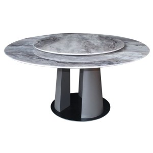 woo-124852 LAZY SUSAN ΤΡΑΠΕΖΙ ΜΕ ΚΕΝΤΡΙΚΗ ΠΕΡΙΣΤΡΕΦΟΜΕΝΗ ΕΠΙΦΑΝΕΙΑ, ΒΑΣΗ ΜΕΤΑΛΛΟ-ΕΠΙΦΑΝΕΙΑ ΜΑΡΜΑΡΟ