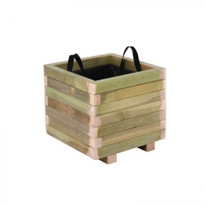 woo-125054 FLOWER POT WOOD ΓΛΑΣΤΡΑ, ΕΜΠΟΤΙΣΜΟΥ PINE, ΑΠΟΧΡΩΣΗ ΦΥΣΙΚΟ, 30X30X32CM