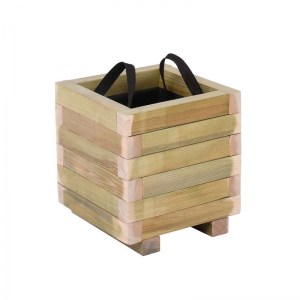 woo-125100 FLOWER POT WOOD ΓΛΑΣΤΡΑ, ΕΜΠΟΤΙΣΜΟΥ PINE, ΑΠΟΧΡΩΣΗ ΦΥΣΙΚΟ, 40X40X36CM