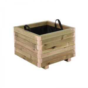 woo-125101 FLOWER POT WOOD ΓΛΑΣΤΡΑ, ΕΜΠΟΤΙΣΜΟΥ PINE, ΑΠΟΧΡΩΣΗ ΦΥΣΙΚΟ, 50X50X36CM