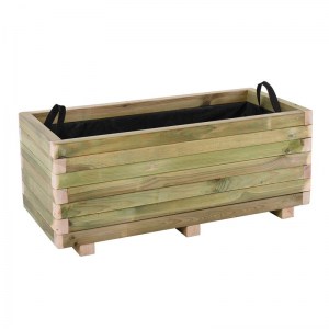 woo-125103 FLOWER POT WOOD ΖΑΡΝΤΙΝΙΕΡΑ, ΕΜΠΟΤΙΣΜΟΥ PINE, ΑΠΟΧΡΩΣΗ ΦΥΣΙΚΟ, 90X40X36CM