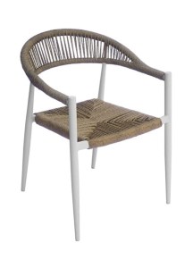 woo-125243 MADY ΠΟΛΥΘΡΟΝΑ ΒΕΡΑΝΤΑΣ-ΚΗΠΟΥ ALU ΑΣΠΡΟ, ROPE WICKER ΦΥΣΙΚΟ, ΣΤΟΙΒΑΖΟΜΕΝΗ