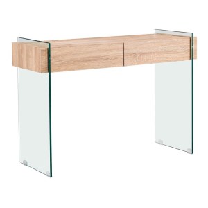 woo-125282 GLASSER WOOD ΚΟΝΣΟΛΑ ΔΙΑΦΑΝΟ ΓΥΑΛΙ 12MM - ΜΕ ΣΥΡΤΑΡΙΑ ΑΠΟΧΡΩΣΗ ΔΡΥΣ