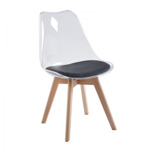 woo-125362 MARTIN ΚΑΡΕΚΛΑ ΞΥΛΟ, PET CLEAR, PU ΜΑΥΡΟ, ΜΟΝΤΑΡΙΣΜΕΝΗ ΤΑΠΕΤΣΑΡΙΑ