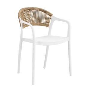 woo-125417 DONNA ΠΟΛΥΘΡΟΝΑ ΣΤΟΙΒΑΖΟΜΕΝΗ, PP-UV ΑΣΠΡΟ, ROPE WICKER ΦΥΣΙΚΟ