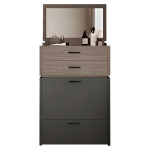 woo-125461 VANITY ΤΟΥΑΛΕΤΑ ΜΕ ΕΝΣΩΜΑΤΩΜΕΝΟ ΚΑΘΡΕΠΤΗ & ΣΚΑΜΠΟ ΑΠΟΧΡΩΣΗ SONOMA OAK-GREY