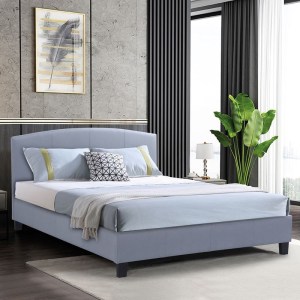 woo-125500 ODEON ΚΡΕΒΑΤΙ ΔΙΠΛΟ ΓΙΑ ΣΤΡΩΜΑ 150X200CM, ΥΦΑΣΜΑ ΓΚΡΙ