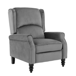 woo-125560 SIMPLE RELAX ΠΟΛΥΘΡΟΝΑ ΜΠΕΡΖΕΡΑ ΣΑΛΟΝΙΟΥ, ΚΑΘΙΣΤΙΚΟΥ, ΥΦΑΣΜΑ VELURE ΓΚΡΙ