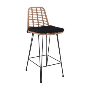 woo-125592 SALSA ΣΚΑΜΠΟ BAR-PRO ΜΕ ΠΛΑΤΗ, ΜΑΞΙΛΑΡΙ ΜΑΥΡΟ, ΜΕΤ.ΒΑΦΗ ΜΑΥΡΟ, WICKER ΦΥΣΙΚΟ