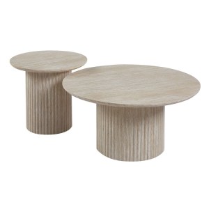 woo-125720 COLLIN SET-2 ΤΡΑΠΕΖΑΚΙΑ ΣΑΛΟΝΙΟΥ-ΚΑΘΙΣΤΙΚΟΥ, ΜDF ΑΠΟΧΡΩΣΗ NATURAL STONE