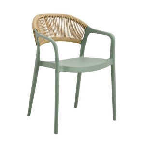 woo-125756 DONNA ΠΟΛΥΘΡΟΝΑ ΣΤΟΙΒΑΖΟΜΕΝΗ, PP-UV FOREST GREEN, ROPE WICKER ΦΥΣΙΚΟ