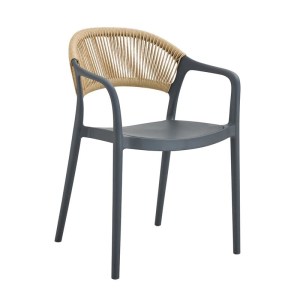 woo-125758 DONNA ΠΟΛΥΘΡΟΝΑ ΣΤΟΙΒΑΖΟΜΕΝΗ, PP-UV ΑΝΘΡΑΚΙ, ROPE WICKER ΦΥΣΙΚΟ