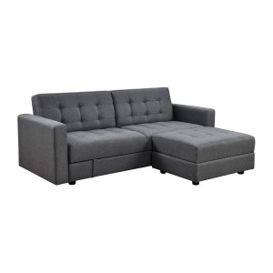 woo-125766 JACKSON ΚΑΝΑΠΕΣ - ΚΡΕΒΑΤΙ ΚΑΙ ΣΚΑΜΠΟ ΜΕ ΧΩΡΟΥΣ ΑΠΟΘΗΚΕΥΣΗΣ, ΥΦΑΣΜΑ ΣΚΟΥΡΟ ΓΚΡΙ