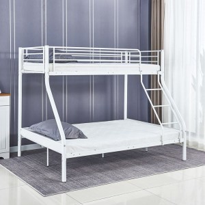 woo-125777 DOUBLE ΚΡΕΒΑΤΙ ΚΟΥΚΕΤΑ ΜΕΤΑΛΛΟ ΒΑΦΗ ΑΣΠΡΟ ( ΓΙΑ ΣΤΡΩΜΑΤΑ 140X190CM & 90X190CM)