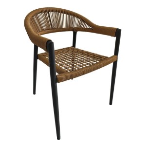 woo-125835 MADISON ΠΟΛΥΘΡΟΝΑ ΒΕΡΑΝΤΑΣ- ΚΗΠΟΥ, ALU ΑΝΘΡΑΚΙ, ROPE WICKER ΦΥΣΙΚΟ, ΣΤΟΙΒΑΖΟΜΕΝΗ