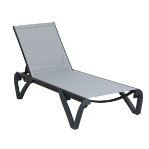 woo-125845 CAPRI K/D ΞΑΠΛΩΣΤΡΑ ΑΛΟΥΜΙΝΙΟ ΜΑΥΡΟ, PP-UV ΜΑΥΡΟ - TEXTILENE ΓΚΡΙ