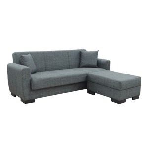 woo-125884 JACKSON-MAX ΚΑΝΑΠΕΣ - ΚΡΕΒΑΤΙ & ΣΚΑΜΠΟ ΜΕ ΧΩΡΟΥΣ ΑΠΟΘΗΚΕΥΣΗΣ ΥΦΑΣΜΑ ΣΚΟΥΡΟ ΓΚΡΙ