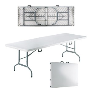 woo-125995 BLOW-W ΤΡΑΠΕΖΙ ΣΥΝΕΔΡΙΟΥ - CATERING ΠΤΥΣΣΟΜΕΝΟ (ΒΑΛΙΤΣΑ), ΜΕΤΑΛΛΟ ΒΑΦΗ ΓΚΡΙ, HDPE ΑΣΠΡΟ