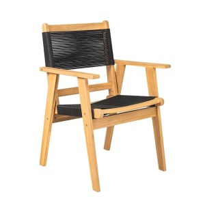 woo-126053 COFFEE DINING ΠΟΛΥΘΡΟΝΑ ΒΕΡΑΝΤΑΣ - ΚΗΠΟΥ, ΞΥΛΟ ΑΚΑΚΙΑ ΦΥΣΙΚΟ, ROPE WICKER ΜΑΥΡΟ