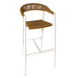 woo-126096 MADY ΣΚΑΜΠΟ BAR, ALU ΑΣΠΡΟ, ROPE WICKER ΦΥΣΙΚΟ