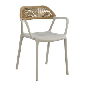 woo-126401 DOLLI ΠΟΛΥΘΡΟΝΑ ΣΤΟΙΒΑΖΟΜΕΝΗ, PP-UV ΓΚΡΙ, ROPE WICKER ΦΥΣΙΚΟ