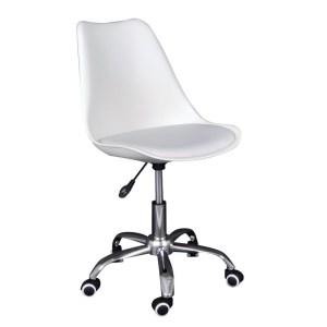 woo-126592 MARTIN-W ΚΑΡΕΚΛΑ ΓΡΑΦΕΙΟΥ, ΒΑΣΗ ΧΡΩΜΙΟ, PP & PU ΑΣΠΡΟ, ΜΟΝΤΑΡΙΣΜΕΝΗ ΤΑΠΕΤΣΑΡΙΑ