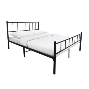 woo-126636 TIVO ΚΡΕΒΑΤΙ ΔΙΠΛΟ, ΓΙΑ ΣΤΡΩΜΑ 150X200CM, ΜΕΤΑΛΛΟ ΒΑΦΗ ΜΑΥΡΟ