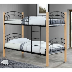 woo-126743 NORTON ΚΡΕΒΑΤΙ ΚΟΥΚΕΤΑ ΜΕΤΑΛΛΟ ΒΑΦΗ ΜΑΥΡΟ, ΞΥΛΟ ΦΥΣΙΚΟ