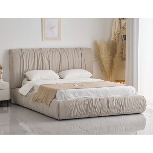 woo-126762 TOKYO ΚΡΕΒΑΤΙ ΔΙΠΛΟ, ΓΙΑ ΣΤΡΩΜΑ 160X200CM, ΥΦΑΣΜΑ ΜΠΕΖ