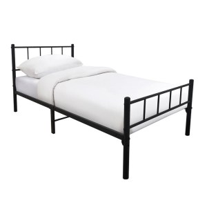 woo-126849 TIVO ΚΡΕΒΑΤΙ ΜΟΝΟ, ΓΙΑ ΣΤΡΩΜΑ 90X190CM, ΜΕΤΑΛΛΟ ΒΑΦΗ ΜΑΥΡΟ