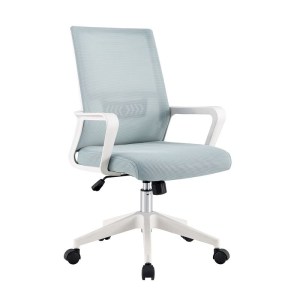 woo-126851 BF2965 ΠΟΛΥΘΡΟΝΑ ΓΡΑΦΕΙΟΥ ΥΦΑΣΜΑ ΓΚΡΙ-ΜΠΛΕ MESH, ΒΑΣΗ PP ΑΣΠΡΟ