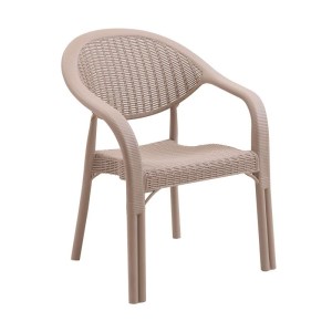 woo-127094 BAMBOO PRO ΠΟΛΥΘΡΟΝΑ ΚΗΠΟΥ - ΒΕΡΑΝΤΑΣ ΣΤΟΙΒΑΖΟΜΕΝΗ, PP-UV (RATTAN LOOK) CAPPUCCINO