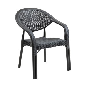 woo-127095 BAMBOO PRO ΠΟΛΥΘΡΟΝΑ ΚΗΠΟΥ - ΒΕΡΑΝΤΑΣ ΣΤΟΙΒΑΖΟΜΕΝΗ, PP-UV (RATTAN LOOK) ΑΝΘΡΑΚΙ