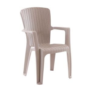 woo-127098 SIDE ΠΟΛΥΘΡΟΝΑ ΚΗΠΟΥ-ΒΕΡΑΝΤΑΣ ΣΤΟΙΒΑΖΟΜΕΝΗ, (RATTAN LOOK) PP-UV ΑΠΟΧΡΩΣΗ CAPPUCCINO