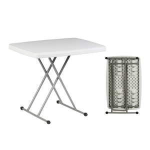 woo-22782 BLOW ΤΡΑΠΕΖΙ CATERING ΠΤΥΣΣΟΜΕΝΟ, ΡΥΘΜΙΖΟΜΕΝΟ ΥΨΟΣ, ΜΕΤΑΛΛΟ ΒΑΦΗ ΓΚΡΙ, HDPE ΑΣΠΡΟ