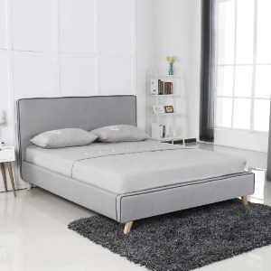 woo-26631 MORISSON ΚΡΕΒΑΤΙ ΔΙΠΛΟ, ΓΙΑ ΣΤΡΩΜΑ 160X200CM, ΥΦΑΣΜΑ ΑΝΟΙΧΤΟ ΓΚΡΙ
