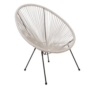 woo-27868 ACAPULCO ΠΟΛΥΘΡΟΝΑ ΜΕΤΑΛΛΟ ΒΑΦΗ ΜΑΥΡΟ, RATTAN ΑΣΠΡΟ