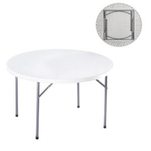 woo-28441 BLOW-R ΤΡΑΠΕΖΙ ΣΥΝΕΔΡΙΟΥ CATERING ΠΤΥΣΣΟΜΕΝΟ, ΜΕΤΑΛΛΟ ΒΑΦΗ ΓΚΡΙ, HDPE ΑΣΠΡΟ