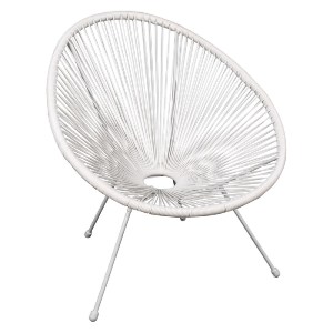woo-29376 ACAPULCO ΠΟΛΥΘΡΟΝΑ ΜΕΤΑΛΛΟ ΒΑΦΗ ΑΣΠΡΟ, RATTAN ΑΣΠΡΟ