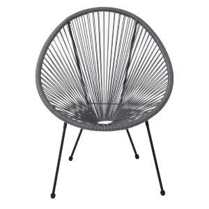 woo-30624 ACAPULCO ΠΟΛΥΘΡΟΝΑ ΜΕΤΑΛΛΟ ΒΑΦΗ ΜΑΥΡΟ, RATTAN ΓΚΡΙ