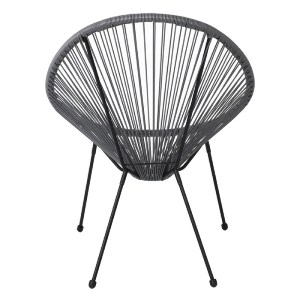 woo-30626 ACAPULCO ΠΟΛΥΘΡΟΝΑ ΜΕΤΑΛΛΟ ΒΑΦΗ ΜΑΥΡΟ, RATTAN ΓΚΡΙ