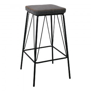 woo-30783_e-00020302-huge PANTON ΣΚΑΜΠΟ BAR, ΜΕΤΑΛΛΟ ΒΑΦΗ ΜΑΥΡΟ, PU ΑΠΟΧΡΩΣΗ VINTAGE GREY