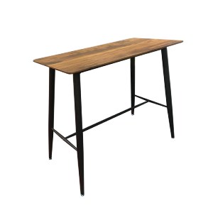 woo-31756 LAVIDA ΤΡΑΠΕΖΙ BAR ΜΕΤΑΛΛΟ ΒΑΦΗ ΜΑΥΡΟ, ΕΠΙΦΑΝΕΙΑ ΑΠΟΧΡΩΣΗ ANTIQUE OAK