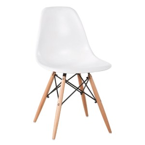 woo-31810 ART WOOD ΚΑΡΕΚΛΑ ΤΡΑΠΕΖΑΡΙΑΣ – ΚΟΥΖΙΝΑΣ, ΠΟΔΙΑ ΟΞΙΑ, ΚΑΘΙΣΜΑ PP ΑΣΠΡΟ - ΠΛΗΡΩΣ K/D