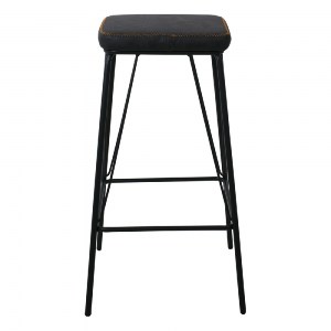woo-32618 PANTON ΣΚΑΜΠΟ BAR, ΜΕΤΑΛΛΟ ΒΑΦΗ ΜΑΥΡΟ, PU ΑΠΟΧΡΩΣΗ VINTAGE BLACK